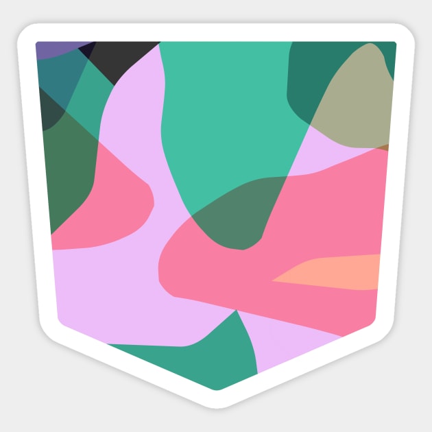 Pocket - ABSTRACT CAMOUFLAGE PINK GREEN Sticker by ninoladesign